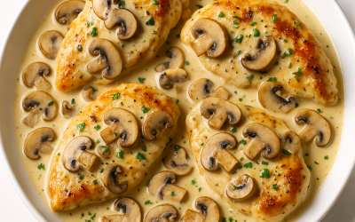 The Delightful Creamy Mushroom Garlic Chicken by Madhu Savara