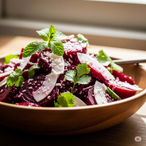 Vibrant Beetroot and Coconut Salad in a bowl