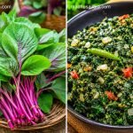 Chaulai Saag Recipe featuring fresh amaranth greens and cooked traditional Chaulai Saag, a healthy Indian leafy vegetable recipe rich in vitamins, minerals, antioxidants, and dietary fibre, prepared using fresh amaranth leaves and traditional Indian spices.