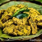 Sepu Vadi Recipe: Authentic Kangri Dham Special from Himachal Pradesh – Traditional Kangra Valley 1 Traditional Himachali Sepu Vadi served in a natural leaf plate, featuring gram lentil dumplings in authentic Kangra-style preparation, photographed in vibrant high-resolution food photography with rich colours and rustic presentation.