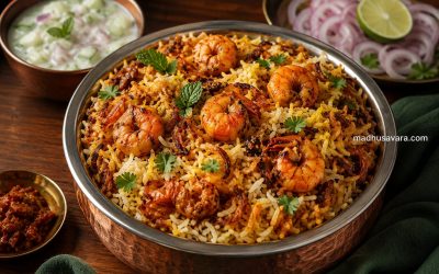 Authentic Kerala Malabar Prawn Biryani Recipe | Traditional Chemmeen Dum Biryani